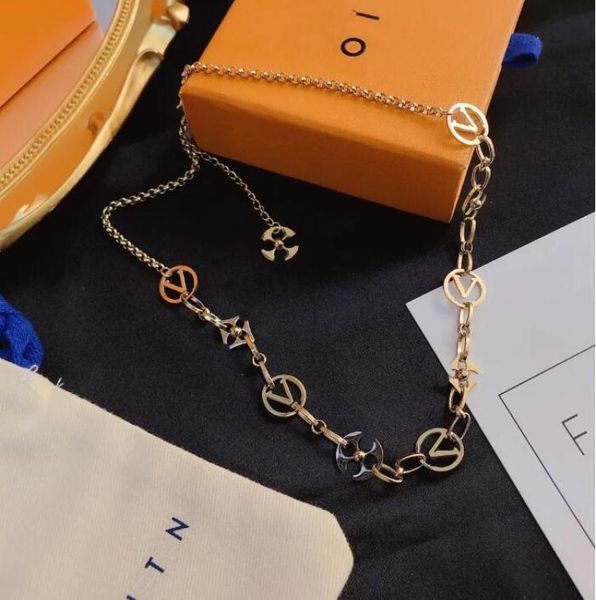 

luxury brand necklace stainless steel fashion 18k gold plated long chain designer jewelry classic design gift x2059461572, Silver