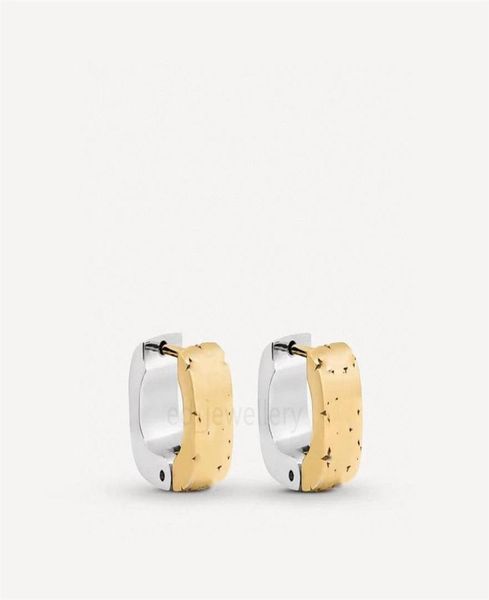 

luxury brand designer gold and silver double color hoop earrings women039s party wedding couple gift jewelry 925 s1935808, Golden;silver