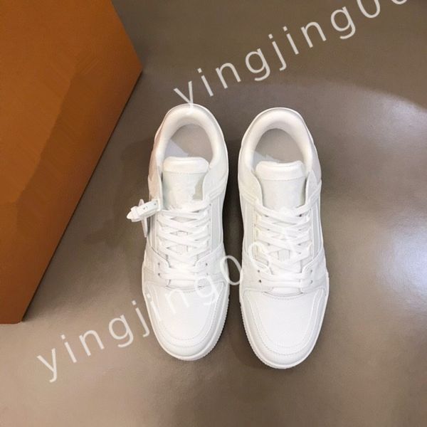 

luxurys designer sneaker virgil trainer casual shoes calfskin leather white blue letter overlays platform trainer sneakers rd220803, Black