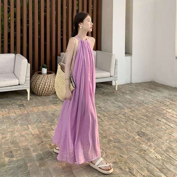 

purple high class french dress sanya travel p seaside holiday summer neck backless, Black;gray
