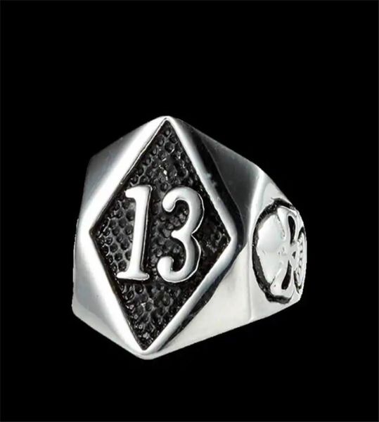 

1pc worldwide lucky luc ring 316l stainless steel band party fashion jewelry number 13 ring6659569, Silver