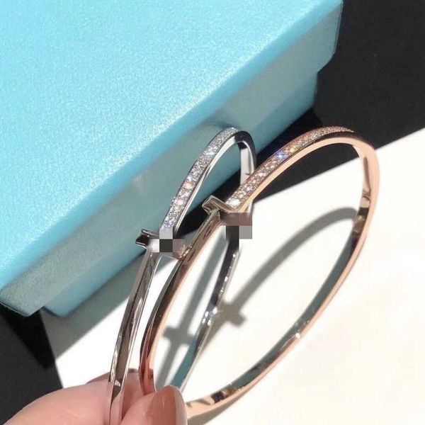 

tiffay t1 half diamond bracelet high end new light luxury and small crowd narrow edition fashion bracelet, Black