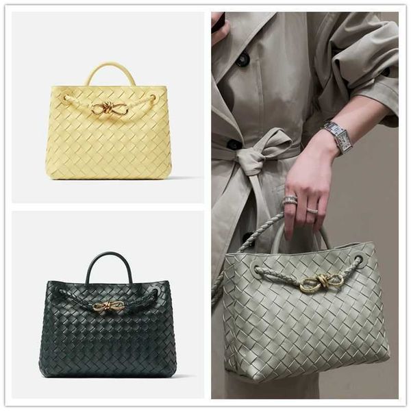 

designer andiamo bag botegas purse 2023 new woven women's b versatile v fashion genuine leather casual one shoulder diagonal straddle h