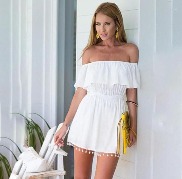 

women039s jumpsuits rompers bigsweety fashion women slash neck beach playsuits summer clothes tassle girls casual playsu8325470, Black;white