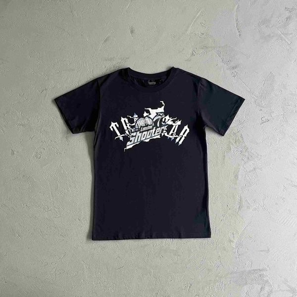 

trendy trapstar t-shirt sagittarius short sleeve breakthrough black pure cotton men's uk drill, White;black