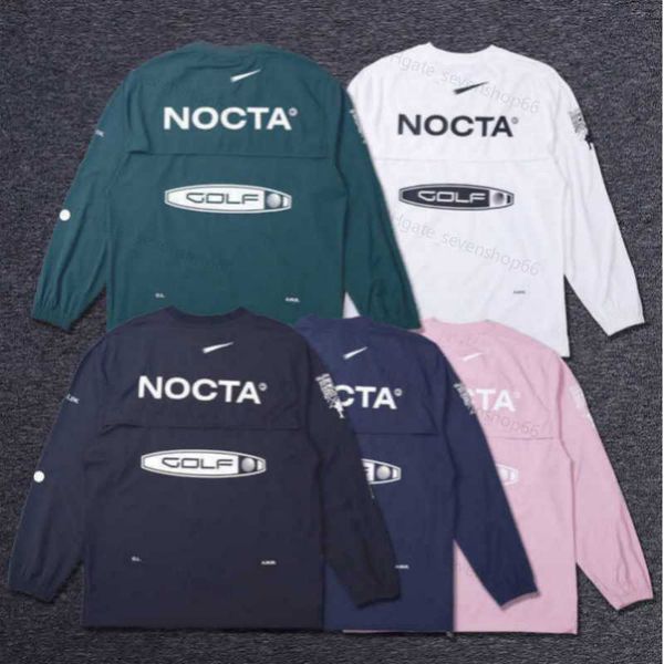

2023 men's hoodies us version nocta golf co branded draw breathable quick drying leisure sports t-shirt long sleeve round neck summer 9, Black