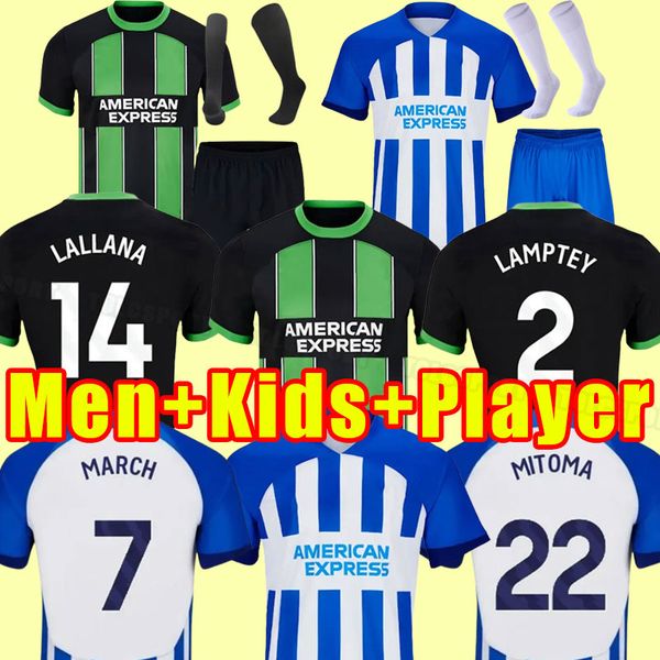 

23 24 maupay cucurella soccer jerseys webster trossard march mac allister mwepu moder 2023 2024 away men football shirt seagull size s-4xl m, Black;yellow