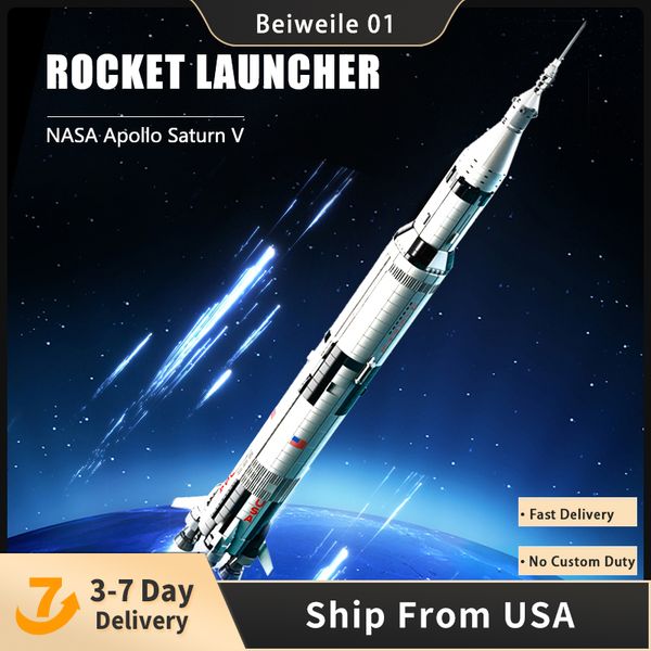 

rocket block space launch vehicle saturn v building blocks 2009pcs bricks toys for children compatible 21309 model kit