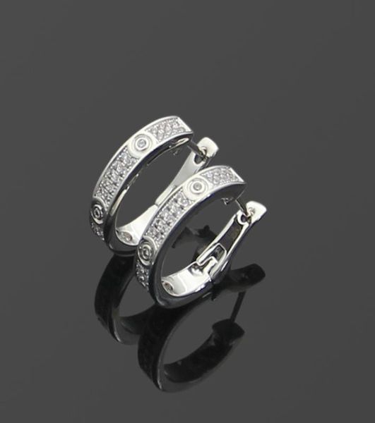 

new fashion jewerly famous brand stud titanium steel thread earrings 18k gold plated stainless steel classical love gem earrings7761192, Golden;silver
