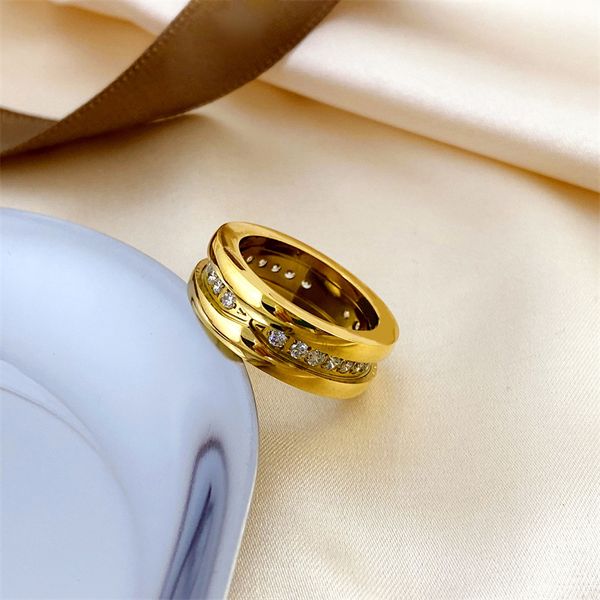 

luxury designer spring rings womens couple diamond screw stainless steel zircon jewelry gifts for woman accessories wholesale, Silver