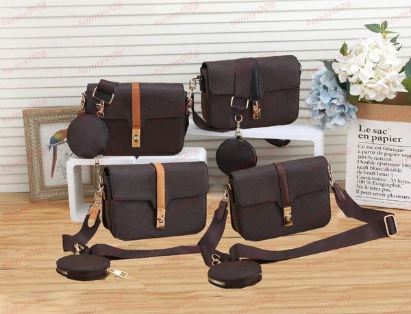 

2 piece cross body bag designer small circular wallet accessories printed messenger purse passport holders luxury mobile phone shoulder bag