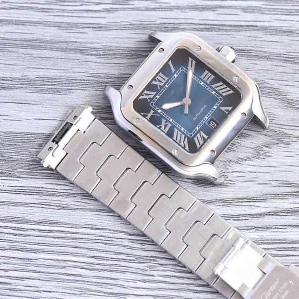 

desiger watch high qulity santos automatic movement watches qmui sapphire mirror date uhr montre carter with box perfect gift prx relojo hom, Slivery;golden