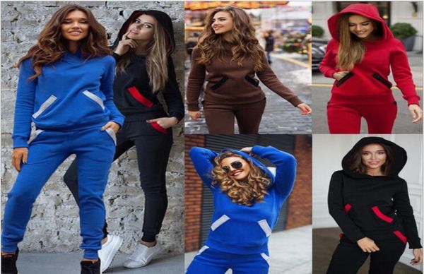 

brand tracksuit women sport suit hoodie sweatshirt+pant jogging femme marque sur sportswear 2pc set7711402, Gray