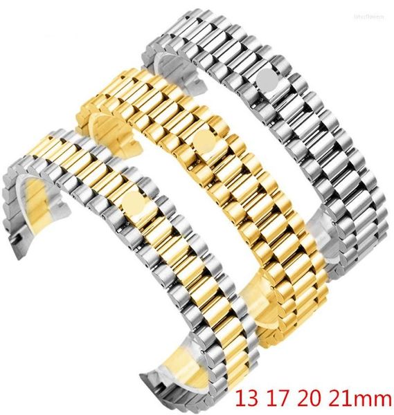 

watch bands band for datejust daydate oysterpertual date stainless steel strap accessories 13 17 20 21mm bracelet9702356, Black;brown