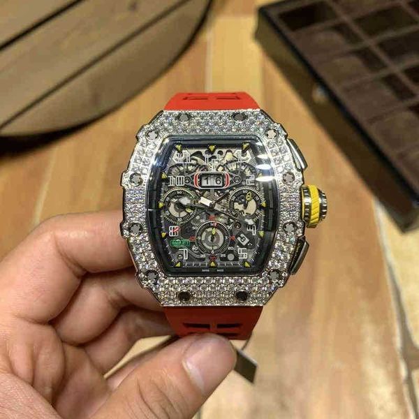 

business leisure richa rm men's automatic mechanical chronograph full sky star diamond inlaid trend personality atmosphere fjxf