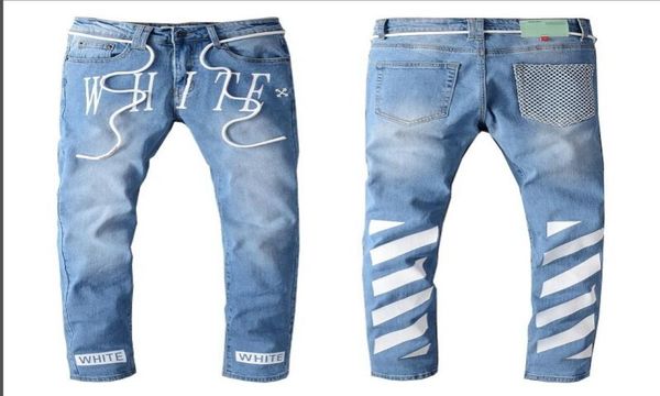 

2020 new men039s designer jeans jeans tight embroidery pants 28406031410, Blue