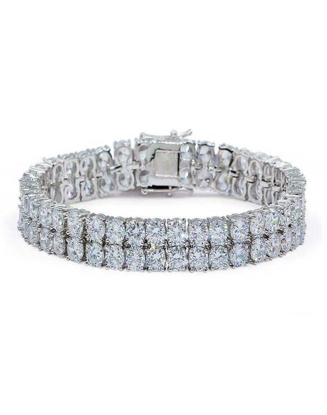 

whole gold bracelet plated men charm simulated diamond bracelets iced out bling rhinestone chains hip hop jewelry mens jewerl9022562, Black