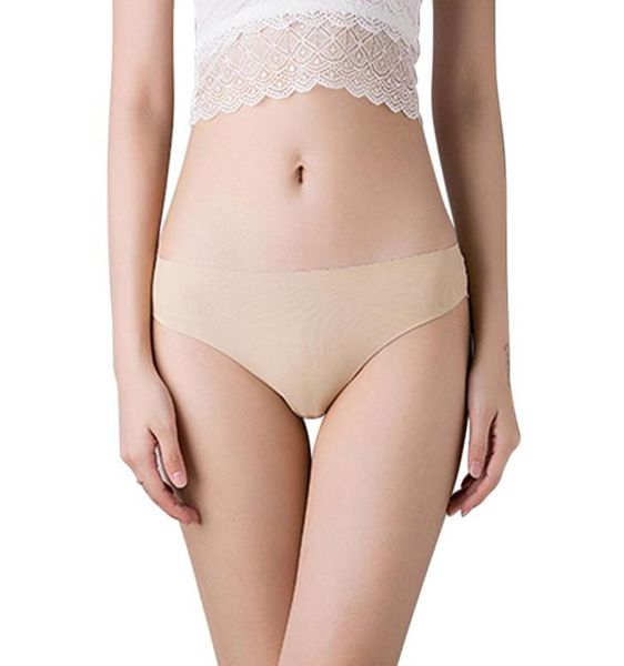 

women ice silk seamless panties ruffle lace panties fashion soft briefs gstring lingerie thongs9612555, Black;pink