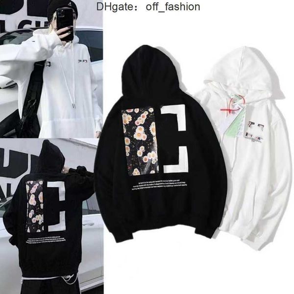 

offs hoodie men's and women's designers men's back printed men's clothing long sleeve pullover white and black couple sw