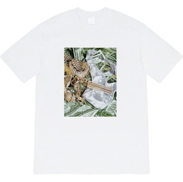 

20ss bling tee us dollar diamond print box american summer limited high street designer tshirts breathable popular men women coup9051048, White;black