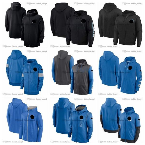 

mens detroit''lions''football jacket autumn and winter hooded zippers hoody sweatshirt sweater cotton pullover hoodies s, Black;brown