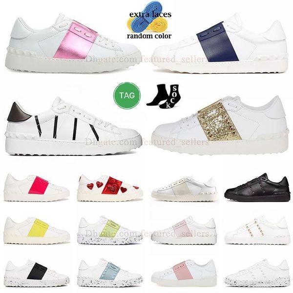 

black white valentine's shoes valentinety sneakers navy pink blue golden spikes rivets trainers loafers casual dress shoe leather flat