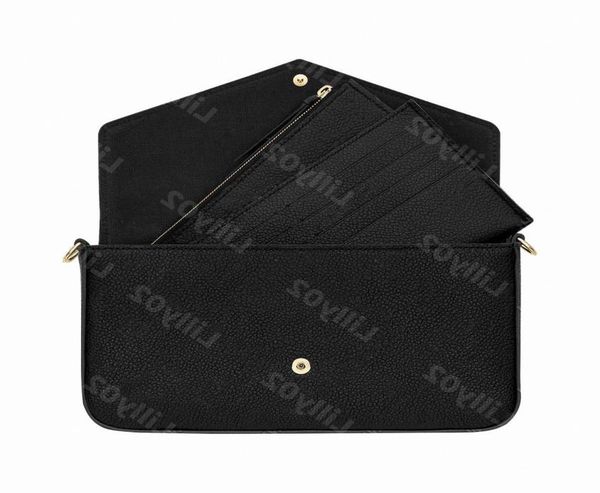 

3pcs set women xury designer handbag pochette felicie bag genuine leather shoulder ctch tote messenger3743358