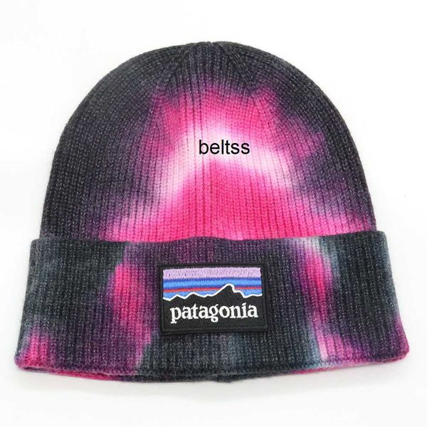 

winter warm knitted hat ski ear protection woolen hat tie dye gradual american tidal brand cold proof pullover hat, Blue;gray