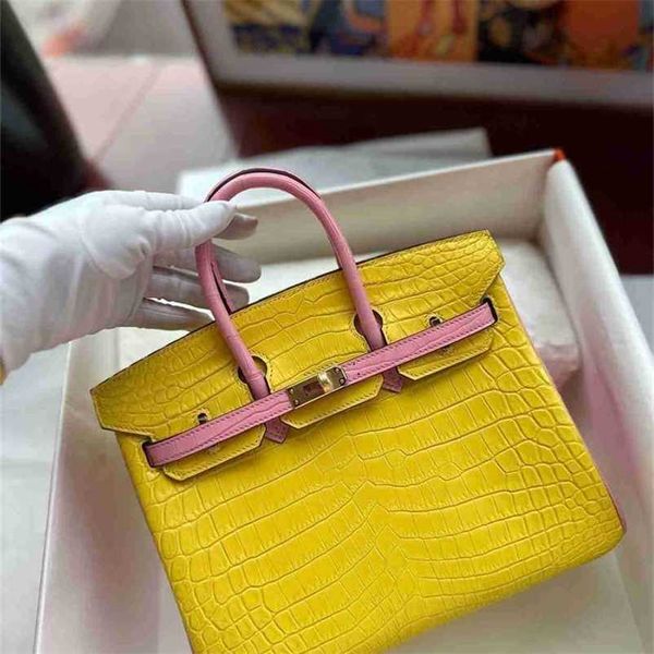 

crocodile skin designer bags h brand birkins 5a genuine leather matte crocodile leather manual sewing wax yellowqq ing