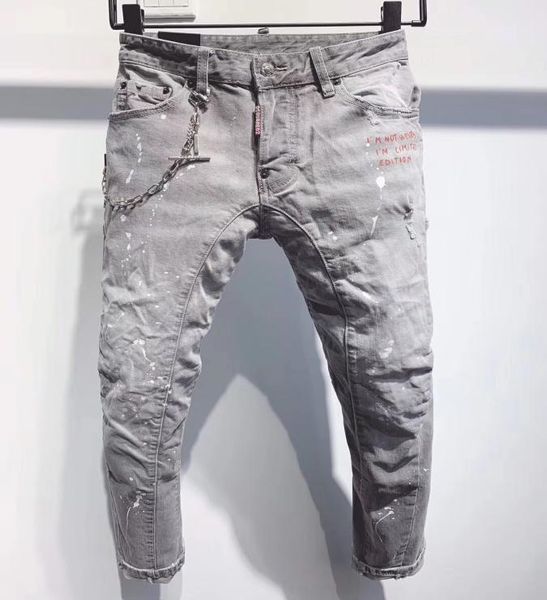 

sell 2020 fashion design summer men039s denim skinny biker jean embroidery pants holes jeans button mens long pants a3556578037, Blue