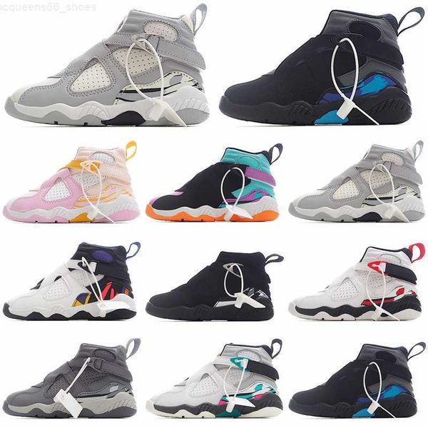 

jumpman 8 8s taxi kids basketball shoes university blue unc electric green dmp black samurai aqua south beach boy girls sport trainers sneak