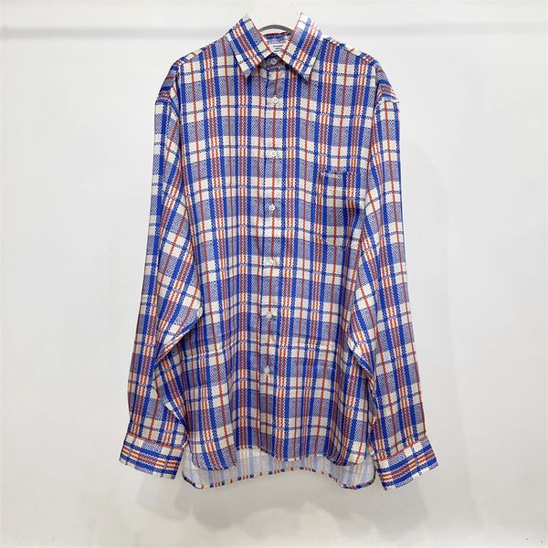 

2023fw plaid shirts men women 1 quality oversize shirt tees, White;black