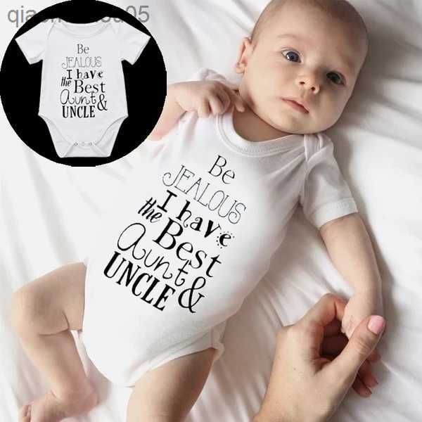 

be jeus i have the aunt uncle printed funny newborn baby bodysuits cotton summer baby boys girls outfits onesies l230712, Blue