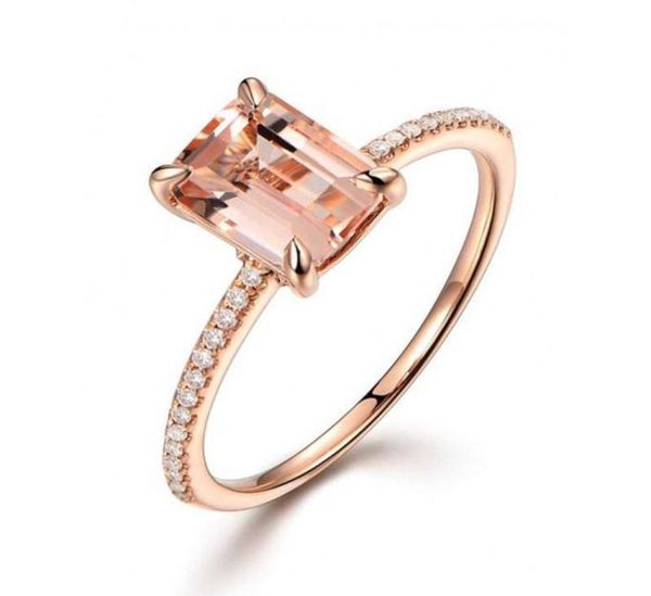 

1 pair2pcs worth to buy exquisite floral rings set slim princess morganite proposal jewelry birthday party wedding gift4847210, Silver