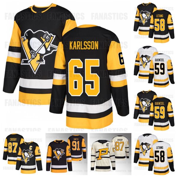 

65 erik karlsson 2023 penguins jerseys sidney crosby evgeni malkin kris letang tristan jarry jake guentzel bryan rust jeff carter jeff petry, Black;red