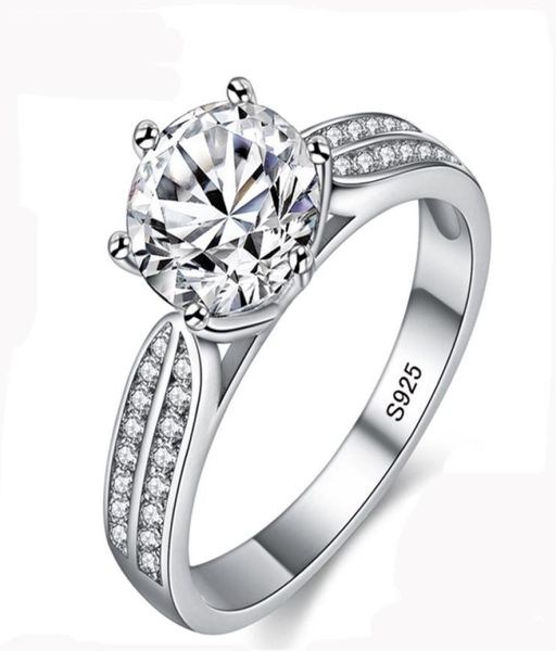 

100 real natural 925 sterling silver rings for women 8mm sona cubic zirconia wedding rings fashion jewelry zlr0063196743, Slivery;golden