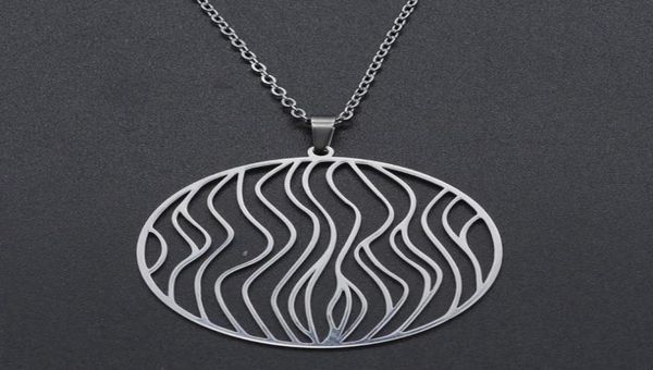 

pendant necklaces geometric stainless steel water wave necklace for women accept oem order fashion jewelry dainty5690891, Silver