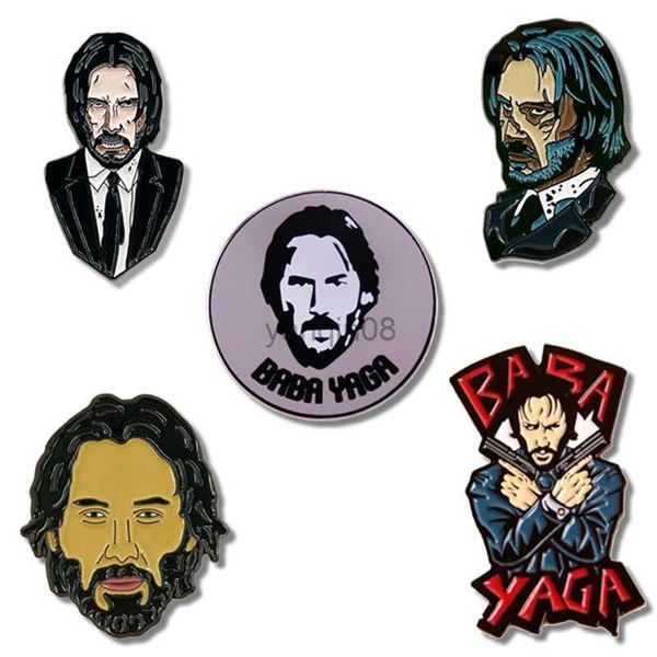 

pins brooches john wick baba yaga enamel pin cartoon anime brooch metal badge jewelry accessories decoration hkd230807, Gray