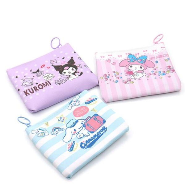 

fashion kawaii pink purple kuromi coin purse big capacity coin zipper bag accessories 6 styles, White