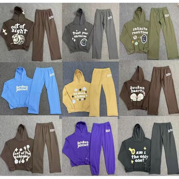 

23ss broken planet hoodies graphic tee designer printed mens y2k hoody 3d foam graffiti letter sweater hip hop harajuku sweatshirts pullover, Black