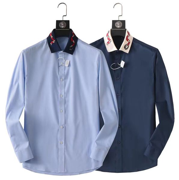 

23men's dress shirt luxury slim silk t-shirt long sleeve casual business clothing plaid brand 17 color -xxxl a89, White;black