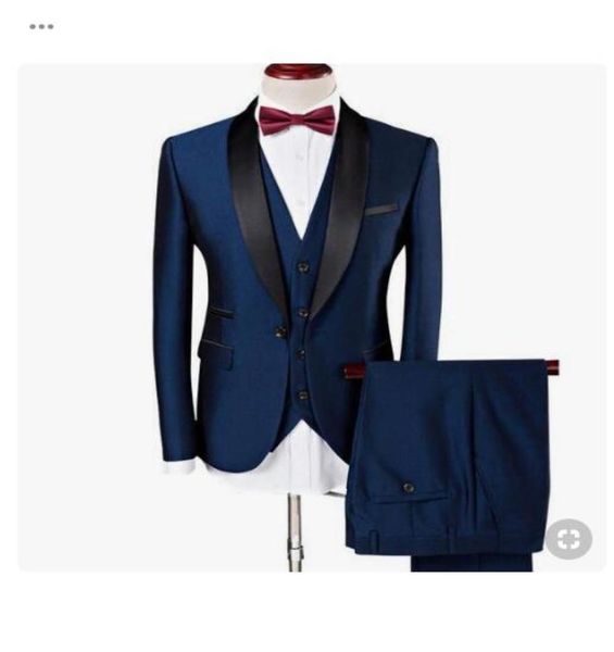 

real sample custom made three pieces dark blue groom suits shawl collar slim fit wedding tuxedo suit16651275825944, Black;gray