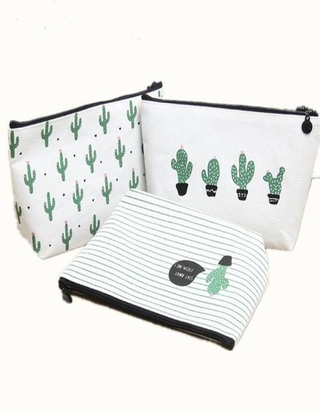 

women cosmetic bag travel new fashion printing cactus ladies make up case toiletry wash organizer bag7793626