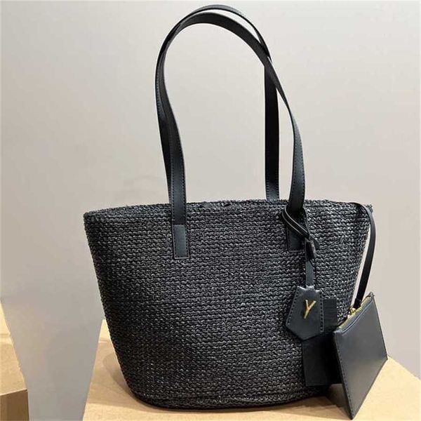 

popular beach shopping bags summer luxury designer women travel handbags fashion casual large straw tote woven shoulder crossbody bag purse