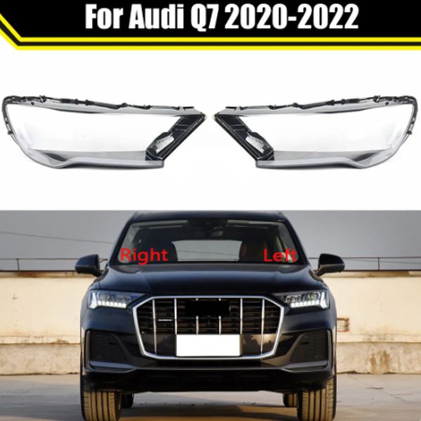 

car headlight cover lens glass shell front headlamp caps transparent lampshade auto light lamp case for audi q7 2020-2022