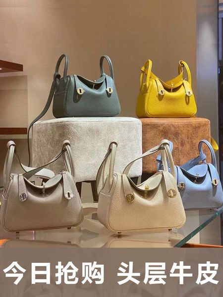 

h ermes lindis's tote bags online store 2022 new versatile mother bao lindi bag cowhide doctor leather women's one shoulder pillow