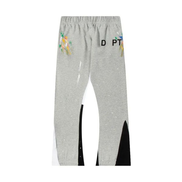 

fashion designer men's pants galleries sweatpants dept speckled letter print men's women's couple loose versatile casual pant, Black