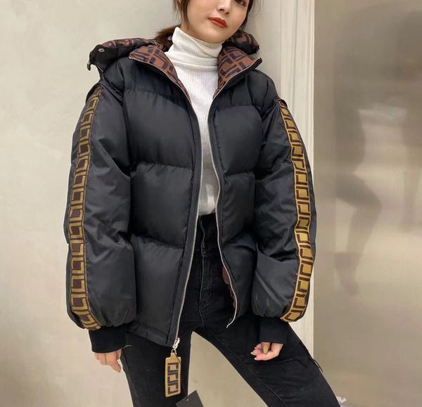 

womens down jacket designer parkas for men fashion womens coat retro double letter cotton jacket parker woman outdoor windbreaker, Black