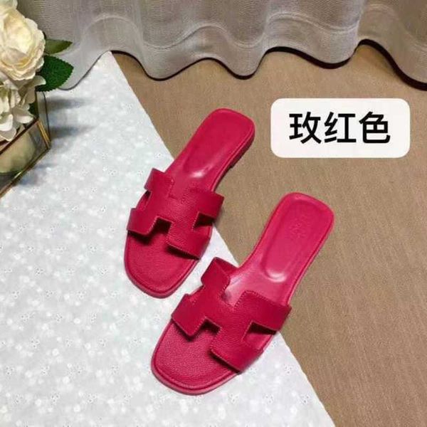 

slipper sandal baida summer shoes women's slippers oran designer bear 2023 color matching leatflat sandals for tourism litchi pattern b