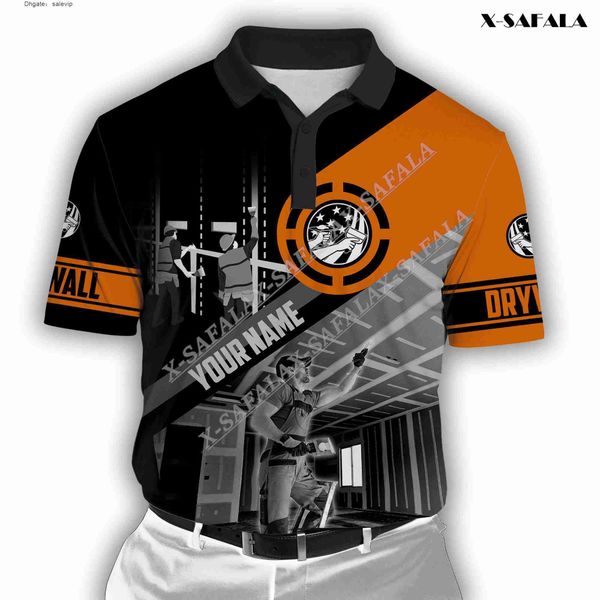 

drywall whitewash custom 3d print comfortable no pilling polo shirt men collar short sleeve streetwear summer clothing, White;black